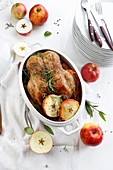 Roasted duck with apples