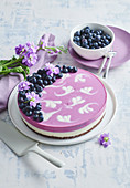 Blueberry unbaked cake