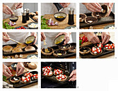 Caprese portobello preparation