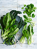 Boc choy, cavolo nero and spinach