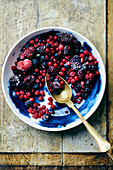 Frozen berries in a bowl