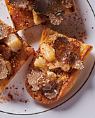 Baguette with beef marrow and truffles