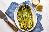 Roasted asparagus with lemon and parmesan
