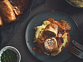 Sarma (cabbage roulade) made in a Dutch oven