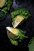 Sliced green cabbage