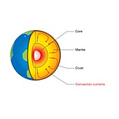 Earth's mantle convection, illustration