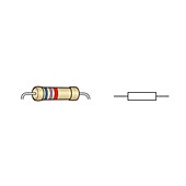 Fixed resistor and circuit symbol, illustration