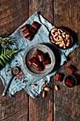 Raw chocolate with cacao