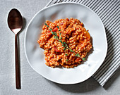 Tomato and barley risotto