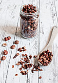 Chocolate granola with nuts