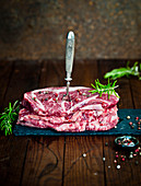 Fresh beef steak with herbs