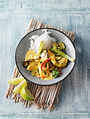 Yellow Thai curry with vegetables