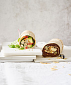 Breakfast wraps with two fillings - sweet and savoury