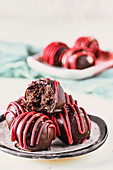 Chocolate round shaped truffle candies