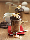 Coconut-chocolate cake baked in a jar