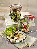 Pickled courgettes with feta
