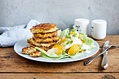 Cheese fritters with orange salad