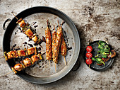Chicken Yakitori and grilled vegetable skewers