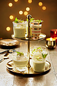 Mojito-Possets auf Etagere