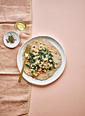 Salmon scramble flatbreads