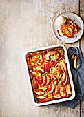 Salted caramel and apple pudding