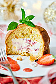 Panettone with ice cream filling