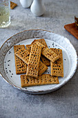Crackers with black sesame seeds