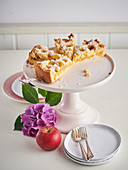 Lattice apple pie with confectionary sugar