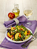 Green Leaf Salad with nectarines