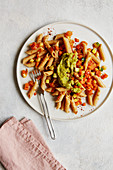 Avocado and vegetable pasta
