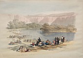 Banks of the Jordan River, 19th century illustration