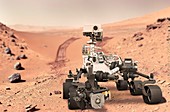 Perseverance rover on Mars, illustration