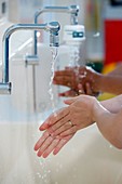 Nurse washing hands