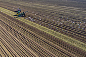 Sugar beet harvest, aerial photograph