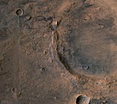 Target landing area for Perseverance, Mars Express image