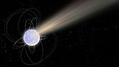 Radio-bursting magnetar, illustration