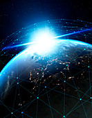 Global satellite communications, illustration
