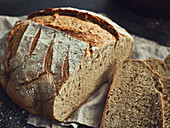 Sliced farmhouse bread