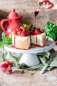 Balsamic and strawberry cheesecake