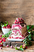 Raspberry ice cream cake