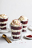 Red velvet trifle dessert