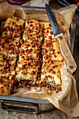 Puff pastry cake with walnut filling
