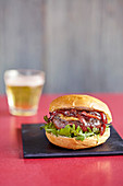 Stilton and mushroom burgers