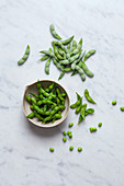 Edamame, raw and cooked