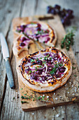 Vintner's flatbread with sour cream, grapes, red onions and thyme