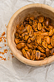 Peanuts with curry and turmeric