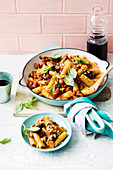 Eggplant and jackfruit ragu