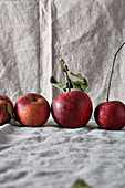 Apples on linen