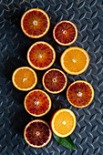 Orange and blood orange halves