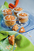 Carrot cakes in glasses